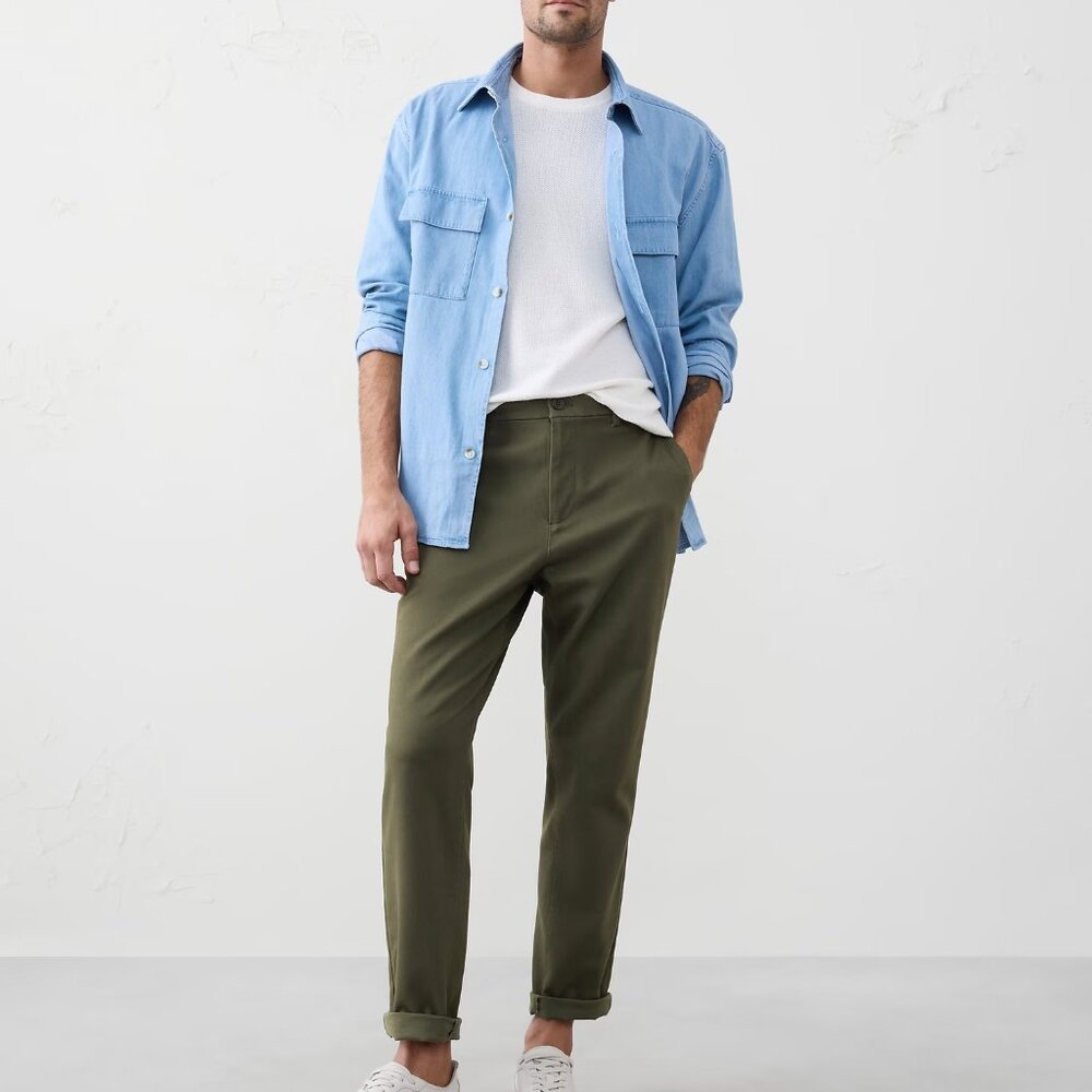 Banana Republic Forest Green Moleskin Chino Trouser*